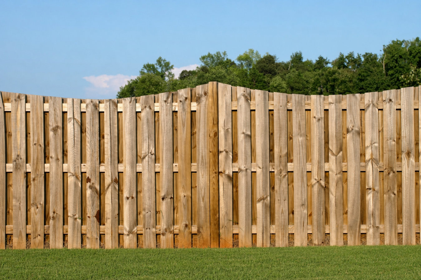 Wood fence installation